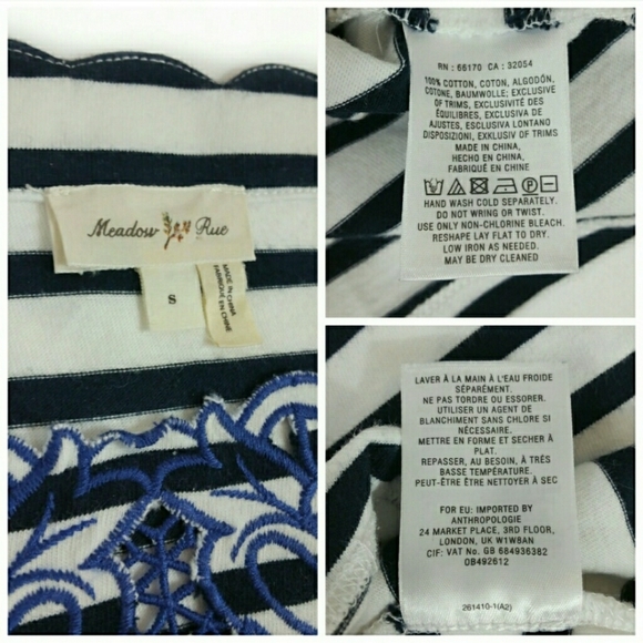 Meadow Rue Palermo Striped Embroidered Tee (B) - Picture 7 of 8